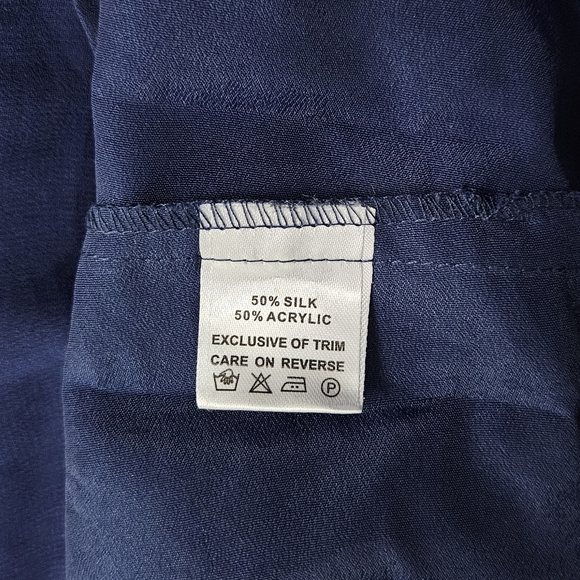 Es. Feel Dark Blue Lace Sleeveless Bridal Prom Formal Short Dress - Picture 8 of 10